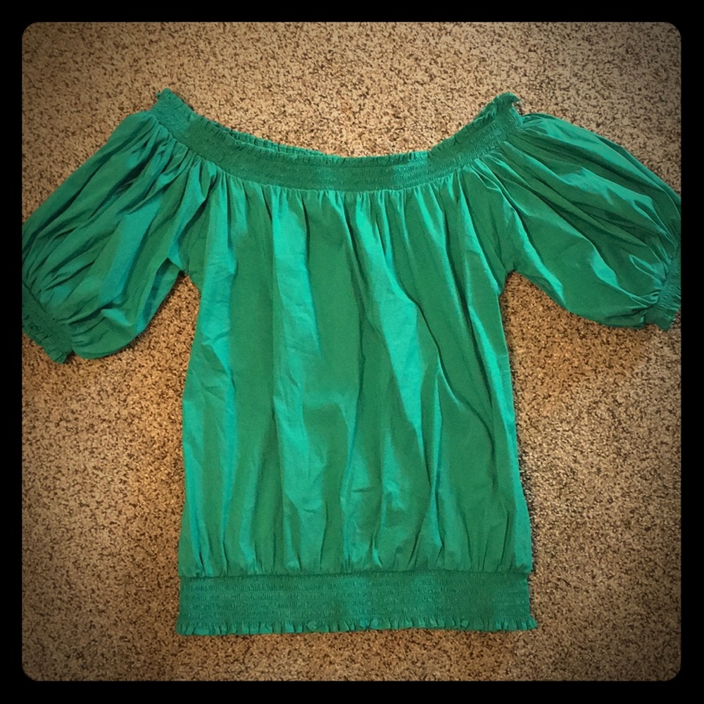 Marciano Green Off the Shoulder Blouse